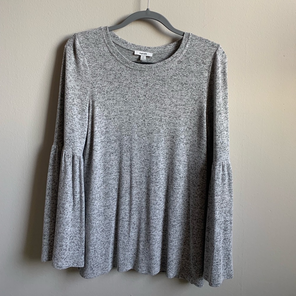 Gray Bell Sleeve Top